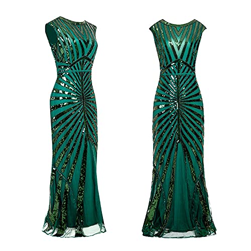 Gatsby Dresses for Women Elegant Sparkly Floor Length Dress Art Deco Roaring 20s Prom Cocktail Dress2