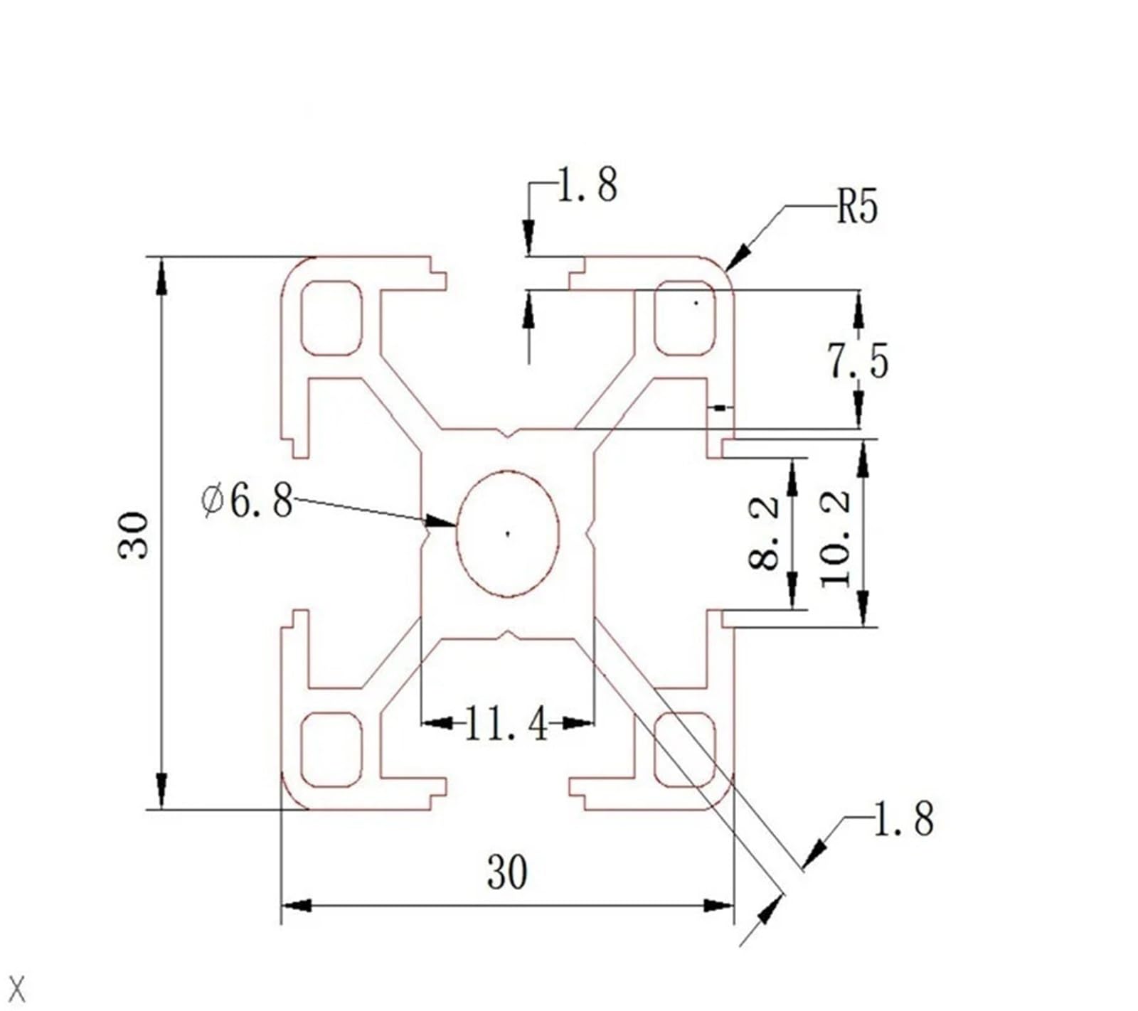 GTPBAO Telaio for binario in tubo quadrato 30x30mm anodizzato nero con profilo in alluminio 3030, tipo T, for struttura di apparecchiature, standard europeo Binario estruso(700mm 27.56")