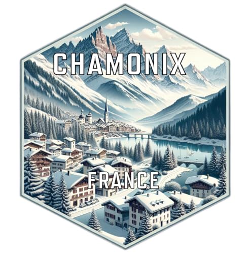 Imán decorativo hexagonal 2 pulgadas destino Chamonix miniatura 1