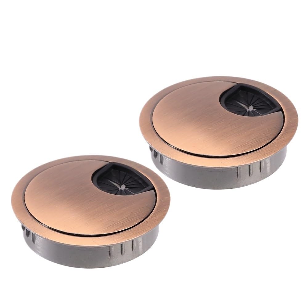 Desk Cable Grommet 20Pcs Desk Table Cable Hole Cover Wire PC Computer Tidy 50mm/53mm/60mm/80mm(Red Bronze,60mm)