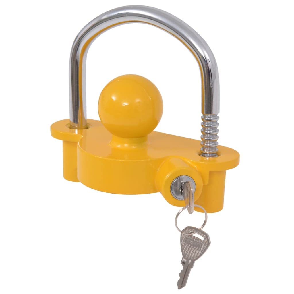 Candado antirrobo para remolque y caravana de acero y aleación de aluminio, color amarillo