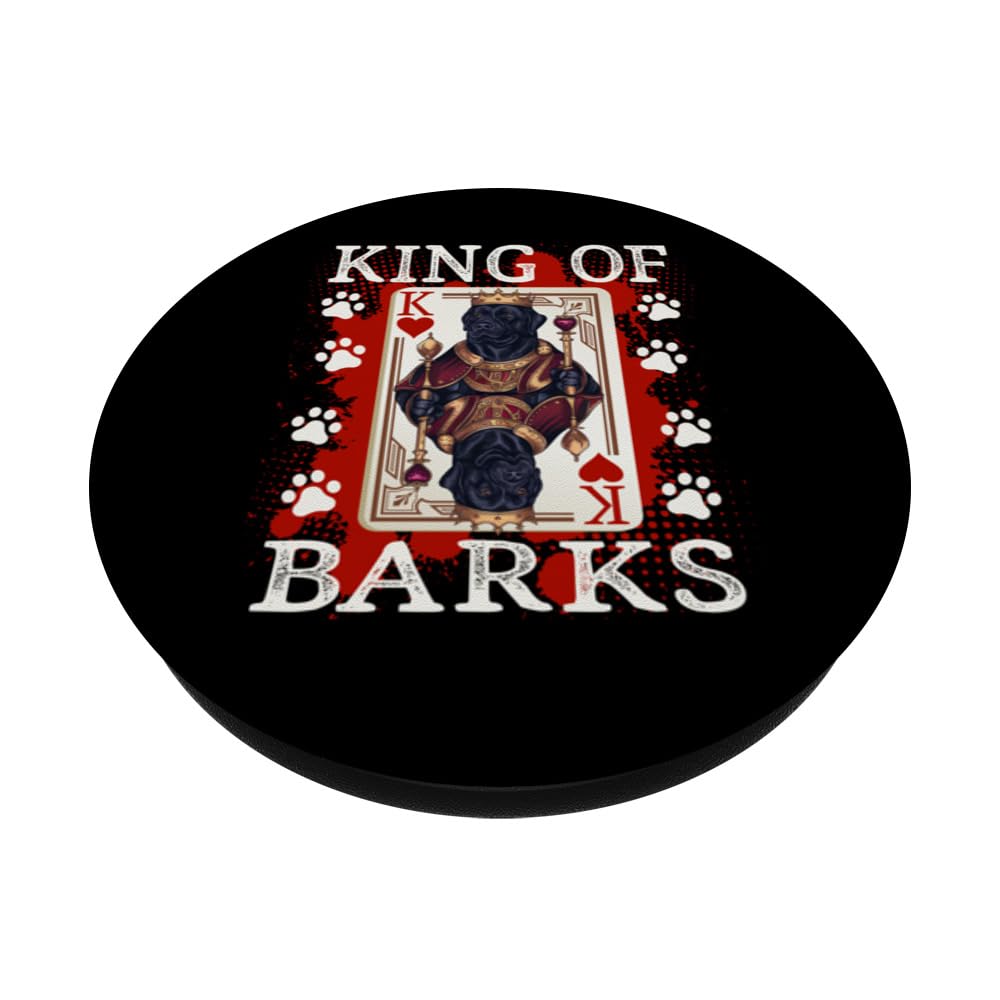 King of Barks & King of hearts Labrador Retriever Dad PopSockets Swappable PopGrip, Black - Image 2