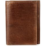 BULL GUARD Cartera triple de piel auténtica RFID para hombre, Clásico