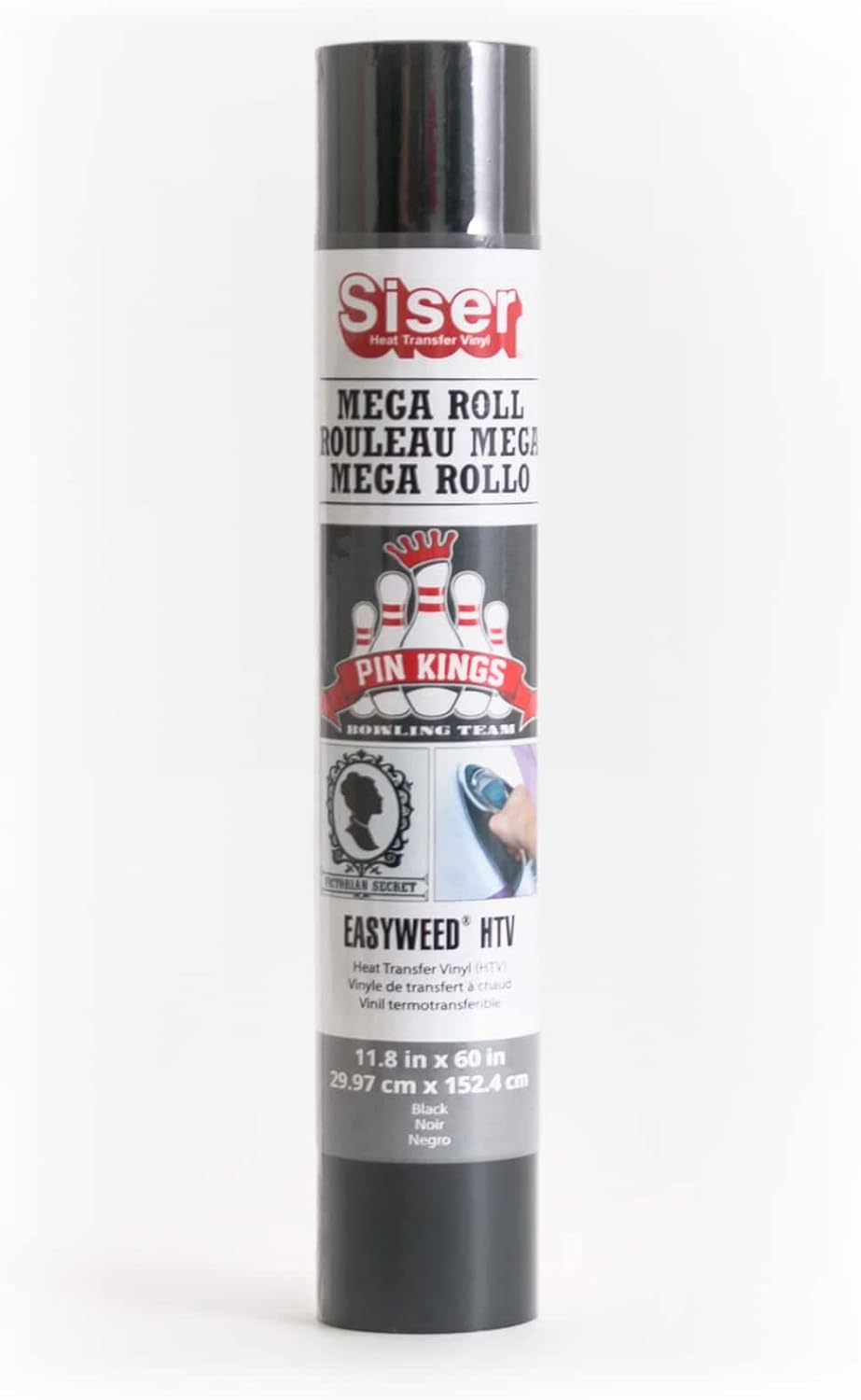 Siser EasyWeed Heat Transfer Vinyl Mega Roll, Black, 8 Pack