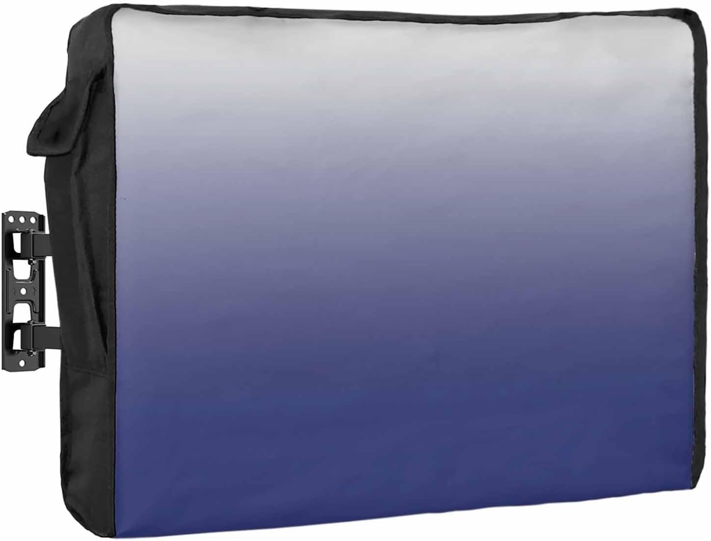 Outdoor TV Cover 75 Inch Blue and Grey Ombre TV Enclosure Gradient Gradual Color TV Covers for Outside TV Display Screen Protector with Remote Control Pocket Home Decor