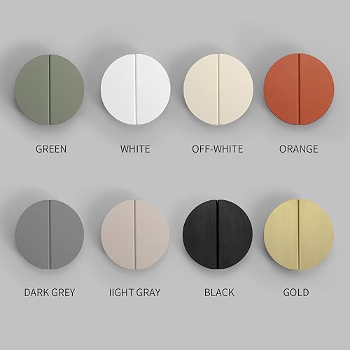 Miniatura 8 de Tiradores de cajón verdes de 2-12 pulgadas, 8 piezas (media luna de latón cepillado medio redondo, manijas de media luna, pomos semicírculos con