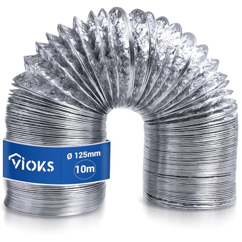 VIOKS Extracteur Hotte 125mm Alu Schlauch 10m