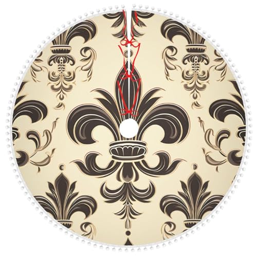 Jupe de sapin chevalier lys 121cm double couche à pompons chic