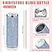 Yinder 12 Pieces Bling Cups 20oz Rhinestone Tumbler with Straw and Lid Stainless Steel Glitter Cup Bling Skinny Tumblers Colorful Diamond Water Bottles for Girls Women Gifts, Travel, Home, Office
