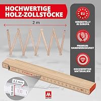 Metrie™ Zollstock – Gliedermaßstab 2m | Meterstab, Maßstab - NATUR - Duplex Teilung, Hergestellt in der EU | Robuster & Präziser Holz-Gliedermaßstab | für Handwerker, DIY | BLOCK 72-1 Stück – Ansicht 2