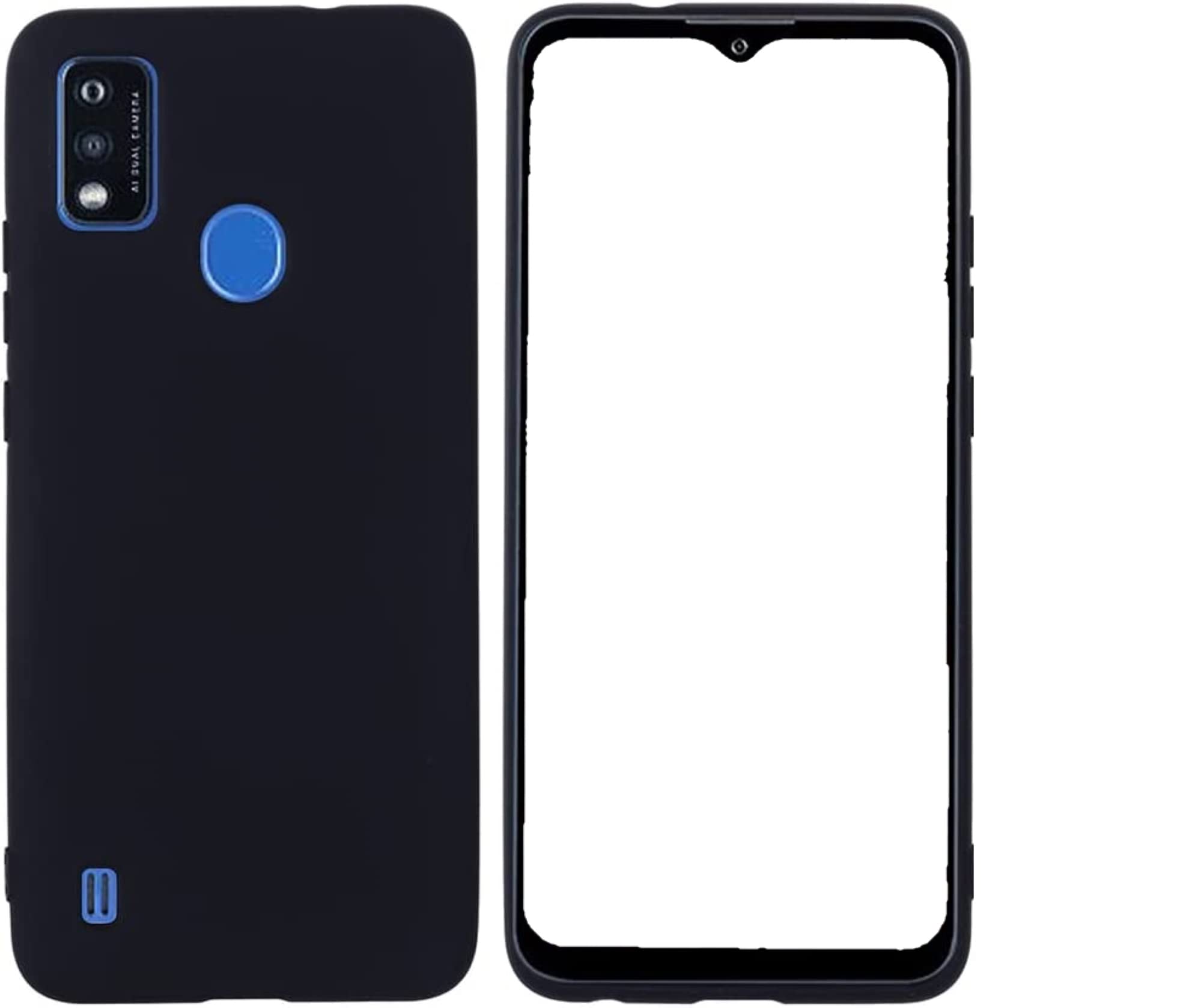 Custodia per ZTE Blade A51 (6.52), 2 Pezzi Ultra sottile Nero Morbida