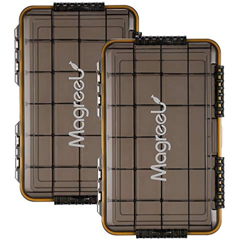 Waterproof Fishing Tackle Box, 3600/3700 Tackle Trays Tea-Colored Transparent Fishing Tackle Storage Organizer Boxes with DIY Dividers, 1 Pack/2 Pack Cover