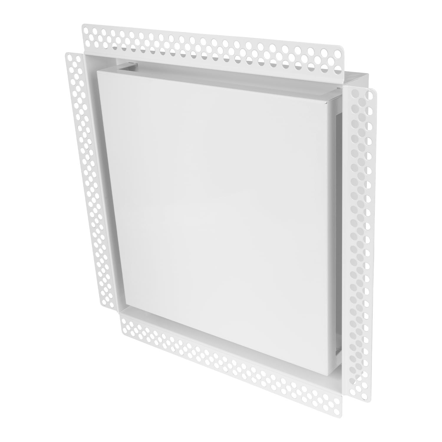 Repa Market 150mm Vent Cover - White Flush-Mount Wall, Ceiling Exhaust Vent Diffuser - Paintable Galvanised Steel Ventilation Grill with 30 x 30 cm Plaster-in Hidden Frame - Air Vent Cover for HVAC