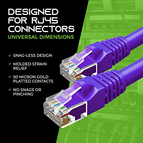 Gearit Cat 6 Ethernet Cable 1 Ft (20-Pack) - Cat6 Patch Cable, Cat 6 Patch Cable, Cat6 Cable, Cat 6 Cable, Cat6 Ethernet Cable, Network Cable, Internet Cable - Purple 1 Foot #TOP6