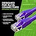 GearIT Cat 6 Ethernet Cable (20-Pack 1 Foot) Cat6 Network Patch, 10Gbps, RJ45, Snagless Cord, Gold-Plated Connectors, Internet for PC, TV, Tablet, Router, Printer, Servers, IT Data Center - Purple