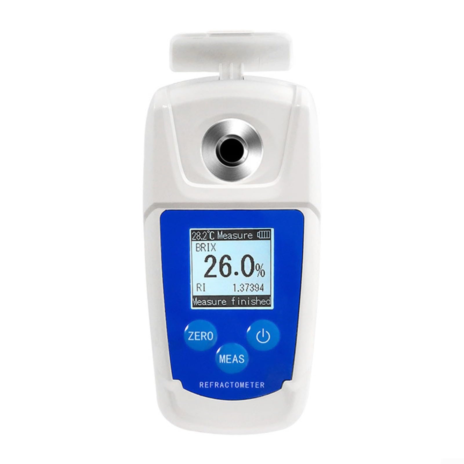 Rifrattometro digitale per saccarimetro 0-55% per BRIX con compensazione automatica della temperatura per test del succo di sciroppo di miele nell'industria alimentare ABS blu bianco