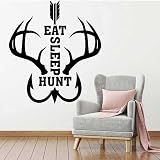 Amoureux de la chasse style de vie vinyle stickers muraux pêche aventure maison terrain de chasse art moderne stickers muraux A2 blanc 57x64cm