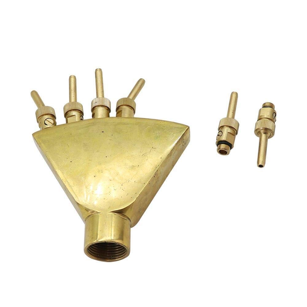 Conector de manguera, 1 pieza, 1 pulgada, latón, ajustable, boquilla de fuente de dispersión de cola de fénix con válvula separada, aspersor ornamental for jardín y paisaje