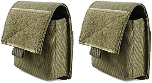 Azarxis Mini Tactical Molle Pouch, Small Utility Admin EDC Gear Tool Bag Compact Pocket Organizer Pouch Molle Backpack Attachment (Khaki - 2 Pack)