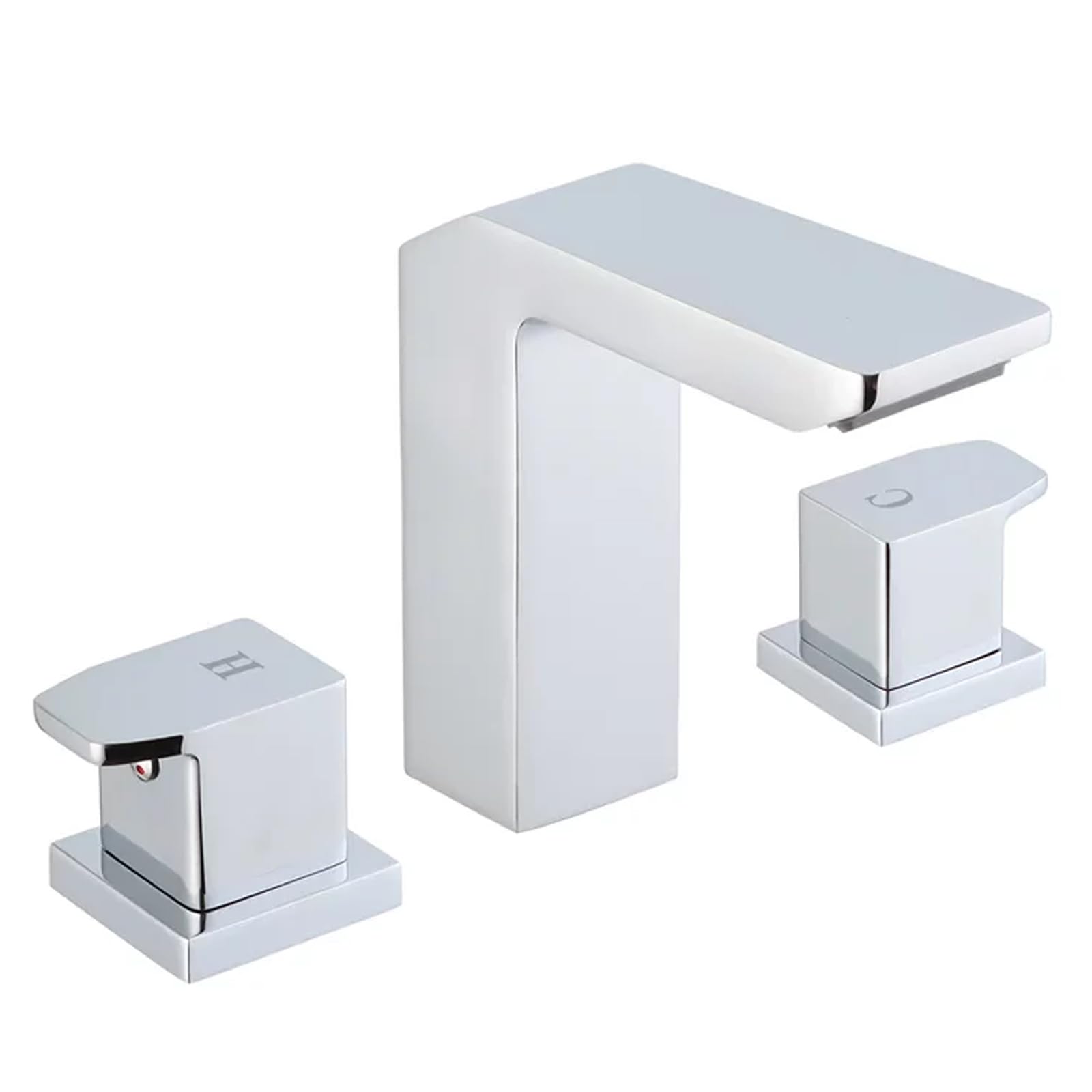 JRUIA Split Type Chrome Bathroom Faucet, Modern Style Two Handle Kitchen Washbasin Faucet, Hot And Cold Water Available,A