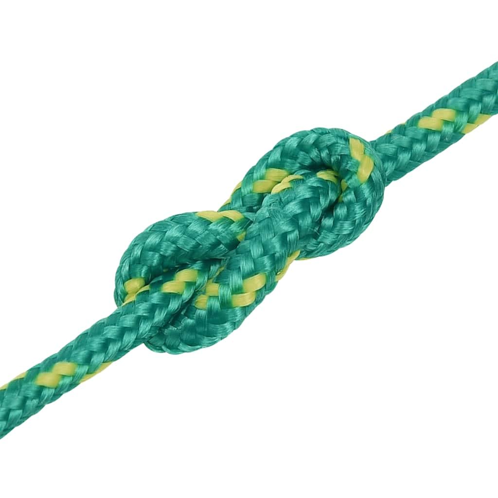 Cuerda de polipropileno verde de 4 mm 500 m para velero, barco, yate para atar, resistente a la intemperie, fácil de atar y manejar