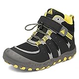 Mishansha Jungen Wanderschuhe Trekking Kinder Jungen Mädchen rutschfest Abriebfest Sportschuhe Winterschuhe Mit Schnellverschluss Outdoorschuhe Freizeitschuhe 29 (Schwarz + Gelb)
