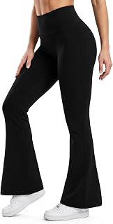 Yogabyxor för kvinnor, flänsade leggings för kvinnor med hög midja