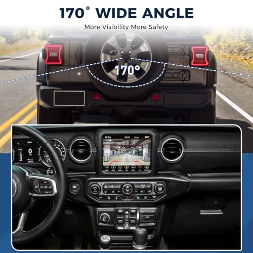 Image of 68452959AC Rear View Backup Reverse Camera Fit for Jeep Wrangler 2018-2022 | Parking Back Up Assist Camera Replace# 68452959AA, 68452959AB, 68288397AC, CH1960138, 682883AA