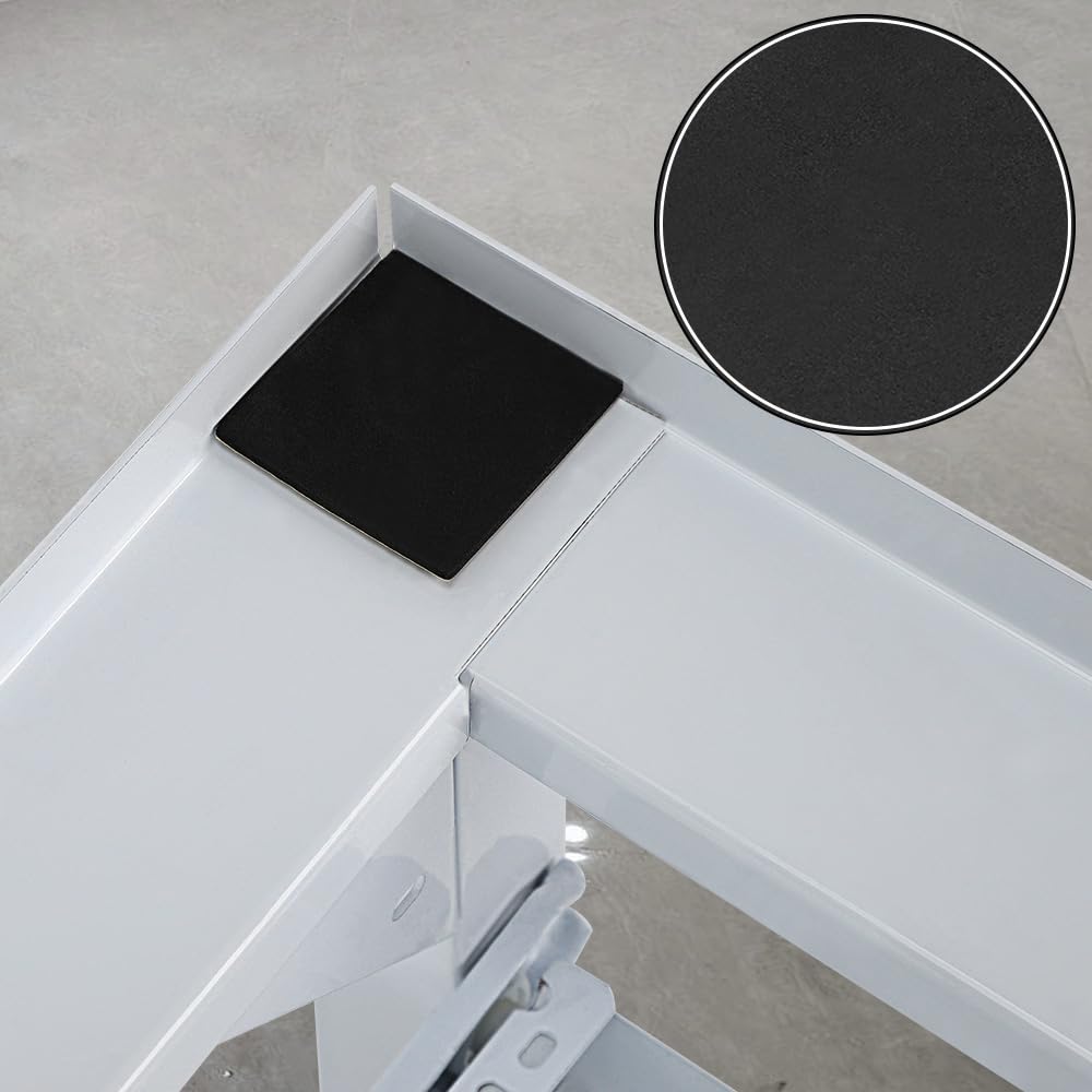 Base in acciaio per lavatrici con ripiani, fino a 150 kg, stabile base per lavatrici con cuscinetti antiscivolo, piedistallo rialzo per asciugatrice, frigorifero, bianco, 60 (L) x 56 (L) x 52 (H) cm