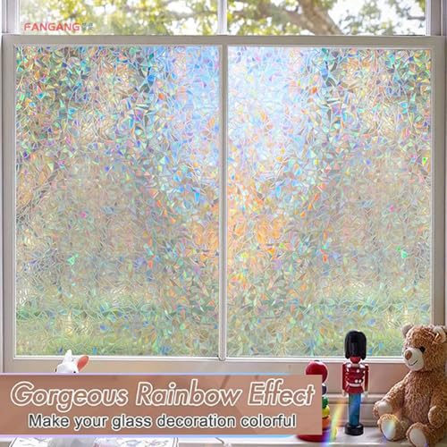 Window Privacy Film, 23.62inX196.85in, Stained Glass Rainbow miniatura 4