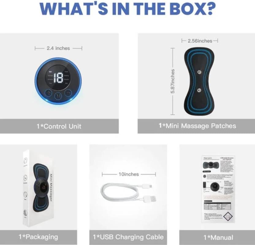 Image of APEX Wireless Mini Massager Body Massager Machine for Pain Relief, Portable Butterfly Massager for Body Pain Relief, Rechargeable Neck and Shoulder Massage Machine for Blood Circulation