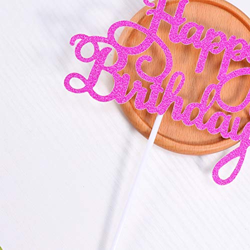 Angoily 25Pcs Happy Birthday Cake Toppers Picaretas Do Bolo de Coco Do Queque Do Bolo de Aniversário