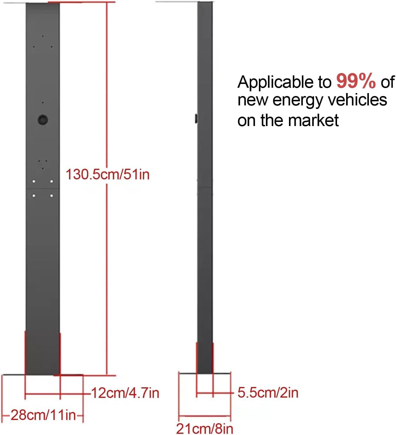 Wallbox Standfuß, EV-Ladesäulenständer, Stand Standmontagepfosten, EV-Ladesäule für den Außenbereich, Standsäule für Wallbox Ladestationen für Elektroautos