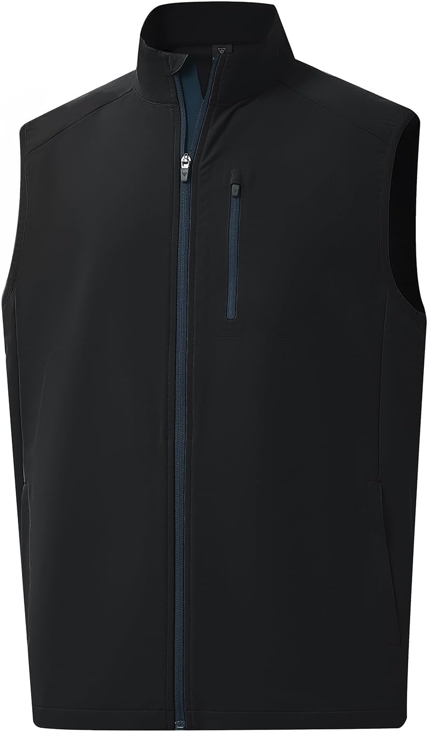 M MAELREG Mens Vests Outerwear Windproof Lightweight Softshell Vests Zip Pockets Sports Sleeveless Jacket Golf Vests for Men