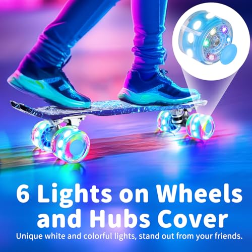 image for BELEEV 22 inch Skateboards for Kids, Cruiser Skateboard for Beginners 