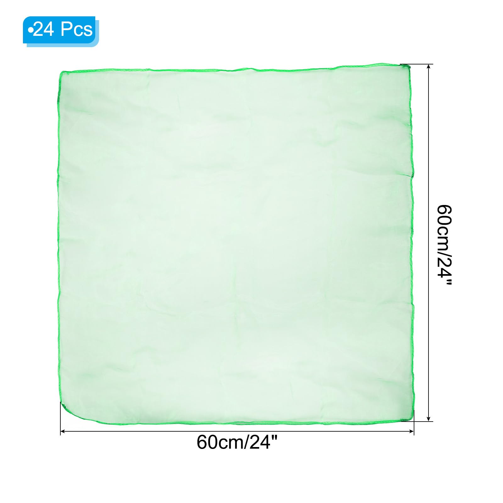 PATIKIL Lot de 24 foulards de jonglage carrés pour la danse, 61 x 61 cm pour jouer de la musique, activités de jonglage, habillage de jonglage, vert gazon