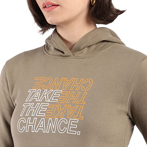 Image of PINACOLADA Women's Cotton Solid Printed Sweatshirt with Hoodie, Regular Fit for Casual Wear Full Sleeve Sweatshirt Crafted with Comfort Fit and High-Performance for Everyday Wear