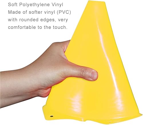 Miniatura 3 de Conos de colores de 9 pulgadas para el tráfico o para entrenamientos deportivos como baloncesto, fútbol y otras actividades o eventos al aire libre,