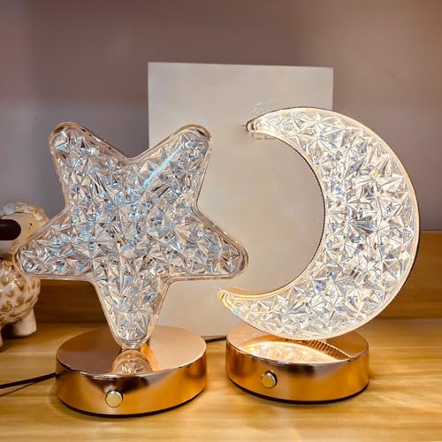 Veilleuse en cristal 3D lune pour apaiser le sommeil et la nuit