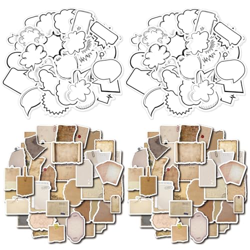 ZYEKIU 170 Piezas Pegatinas Scrapbooking Pegatinas Pegatina Vintage Stickers Stickers Aesthetic 2 Estilos Estil Pegatina Decorativa para Albumes de Recortes Sellos Diario Album Fotos