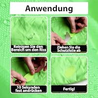 aZengear Reparaturflicken für Daunenjacken | Vorgeschnittenes, selbstklebendes, weiches, wasserdichtes, reißfestes Rip-Stop-Nylongewebe zum Reparieren von Löchern in Kleidung (11 Stück, Grün) – Ansicht 2