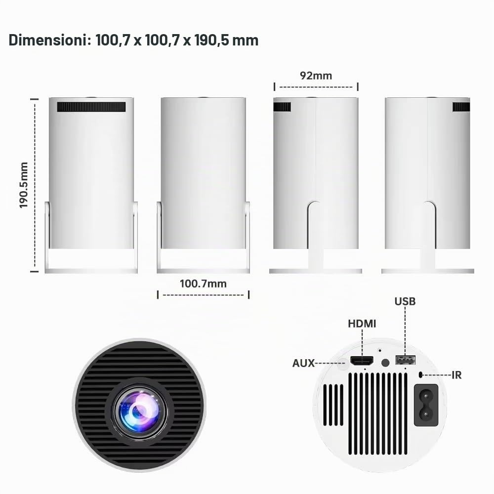 Console per videogiochi retrò Mini proiettore intelligente portatile Proiettore domestico Sistema Android11 ​​1080P 64 GB Giochi per regali