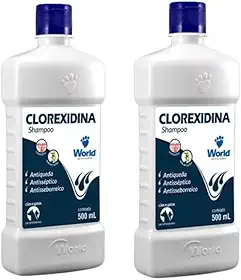 Shampoo Clorexidina 500 ml kit c/ 2 Unidades - Antialergico Para Cachorro Com Dermatite