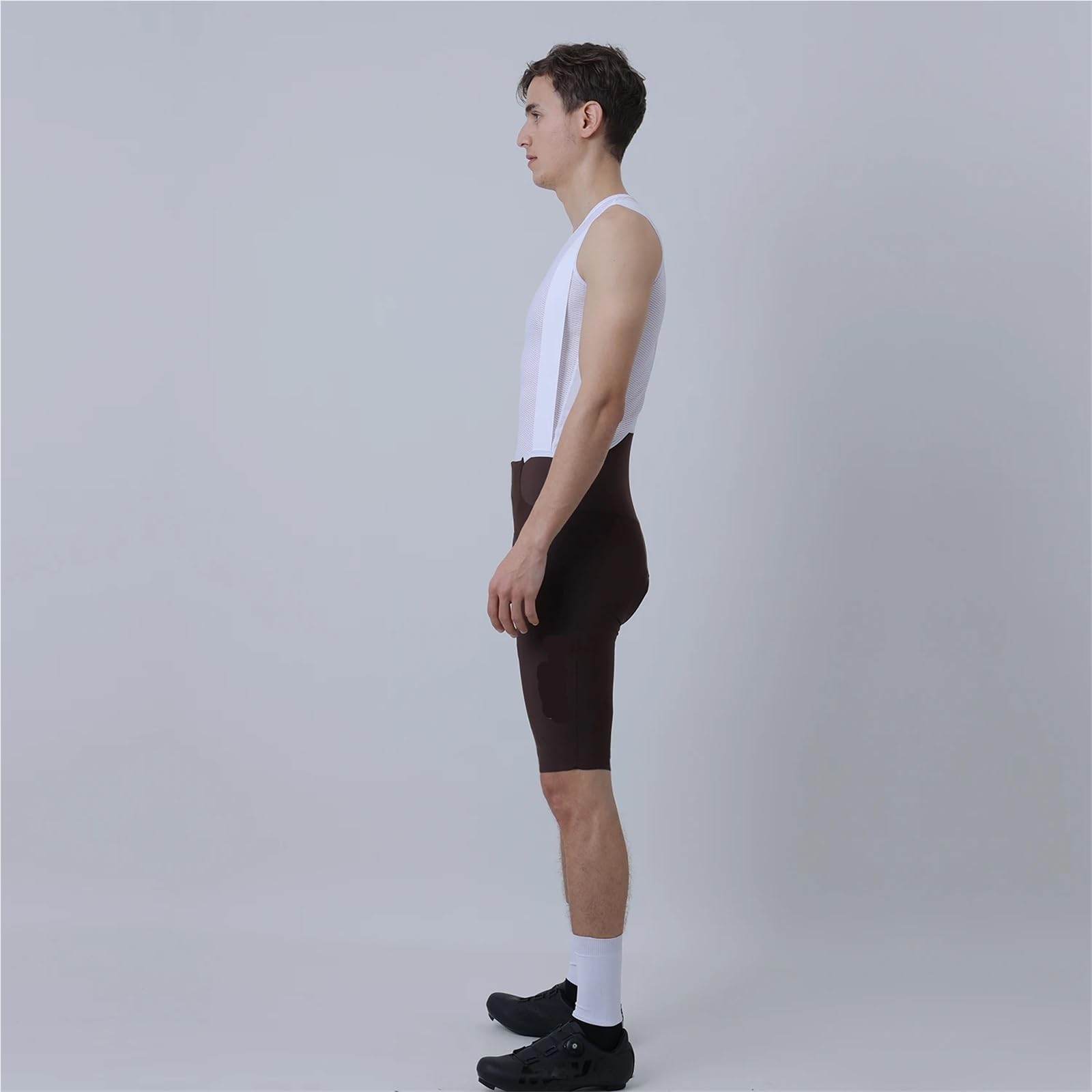 Pantaloncini da Ciclismo Estivi Leggeri da Uomo con Bretelle e fondello ad Alta densità Pantaloncini da Ciclismo da Uomo con Bretelle per Il Fitness Ciclistico(Beige,L)