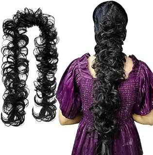 Messy Hair Frill Extension for Women & Girls - Premium Braid Ponytail Hair Accessories - Brown - 1 Pc