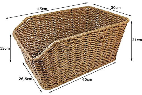 Red Loon Fahrradkorb XXL Pro Rattanlook Seegras Gepäckträgerkorb Korb Schultaschen Taschenkorb
