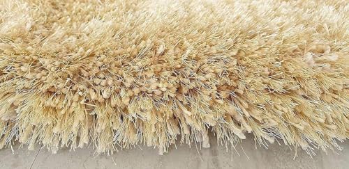 Image of FIASCO Polyester Shaggy Bedside Runner, Soft Indoor Modern Shaggy, Soft Rugs for- Living Room, Dinning Room, Office, Bedroom & Hallway Carpet Rugs Size 9X12 Light Mouse