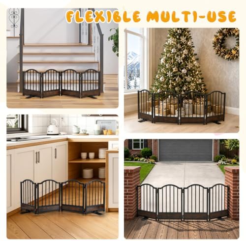 Free Standing Small Dog Gate Indoor, Short Foldable Dog Gate for Stairs - 5