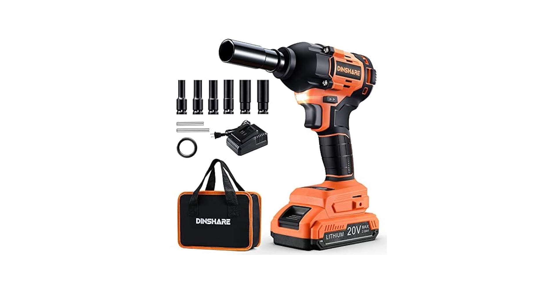 Amazon | DINSHARE 電動インパクトレンチ 20V 最大トルク340N·m