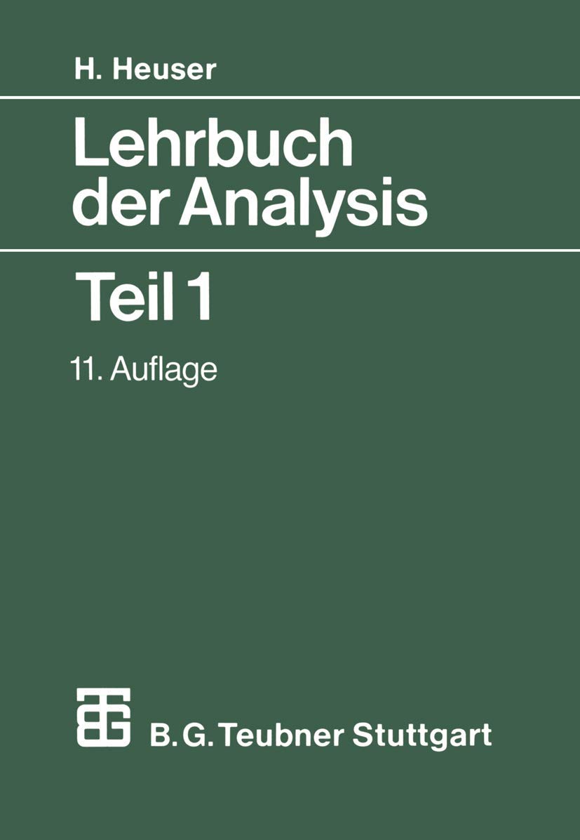 Vieweg+Teubner Verlag Analysis Textbook Part 1, 11th Edition